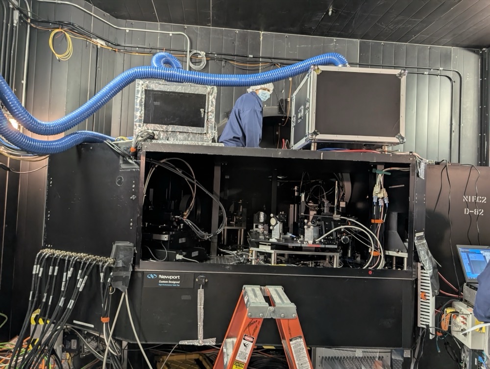 Rebecca on the AO bench at Keck II working on the PCU2 stages to enable the NIRC2 polarimetry mode